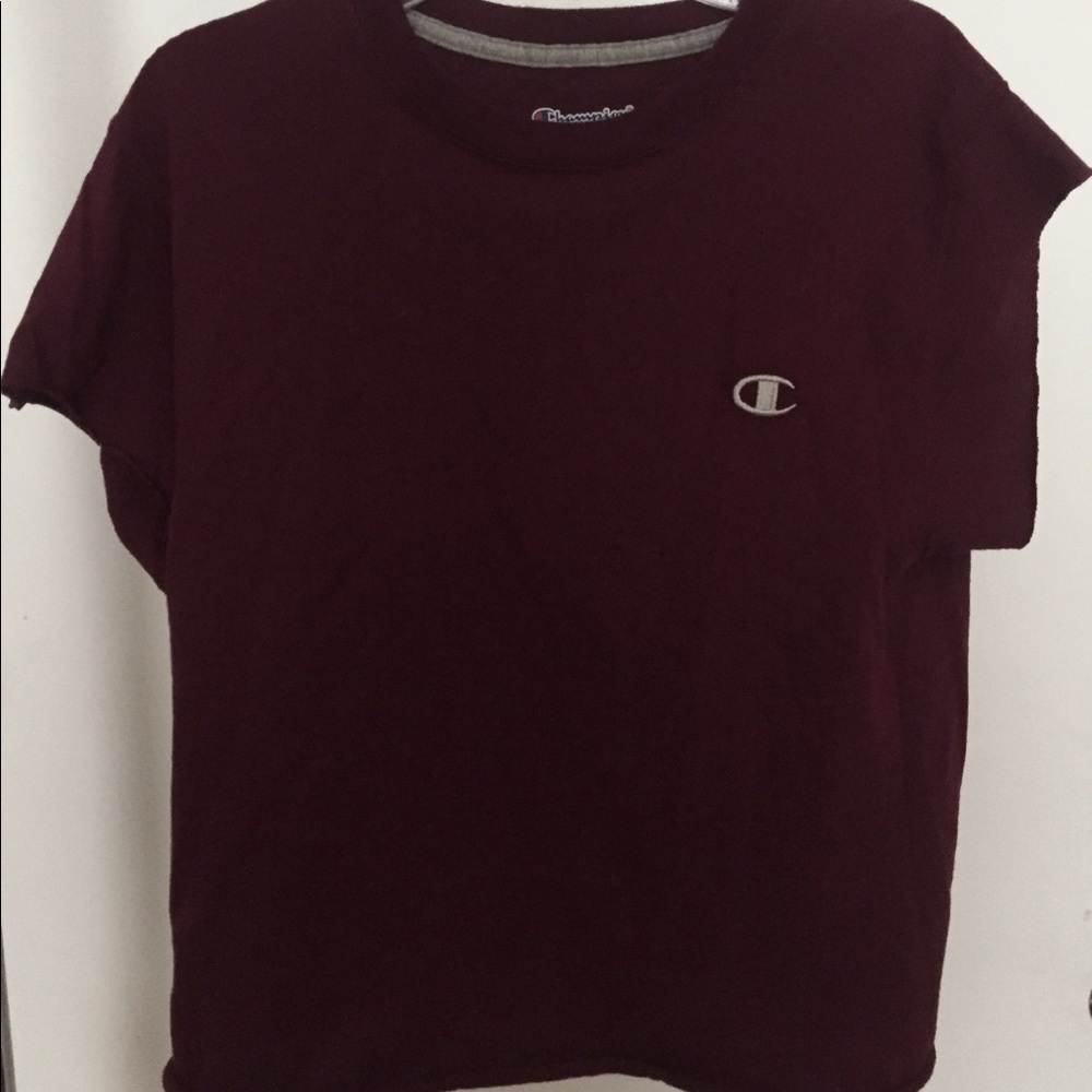 cropped Champion Tee (Maroon)